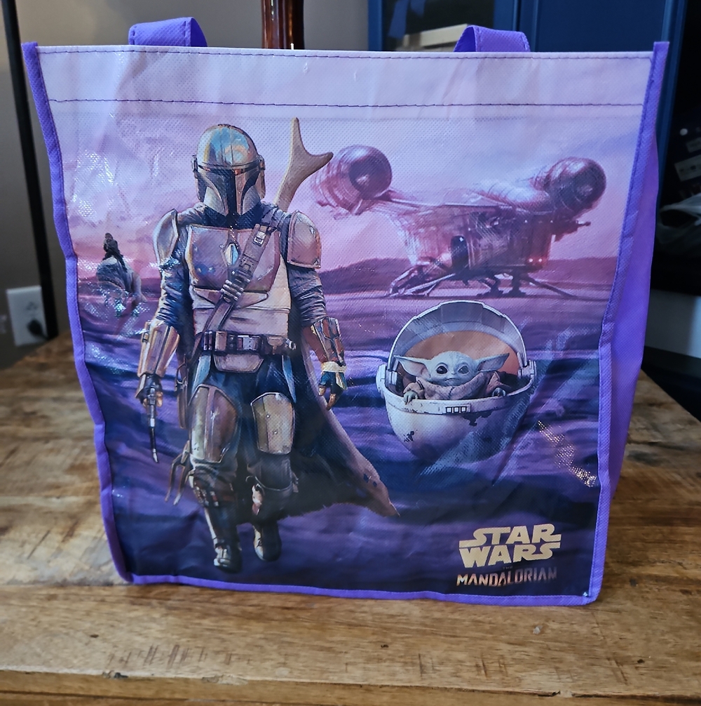 Star Wars Mandalorian Purple and Black Reusable Tote Bag